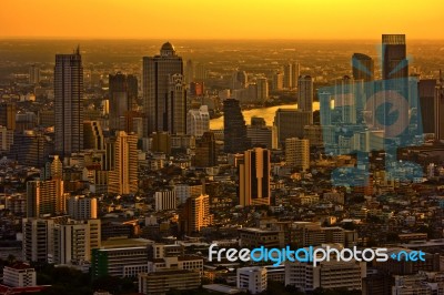 Evening Bangkok Thailand Stock Photo