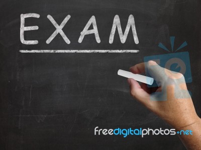 Exam Blackboard Shows Assessment Test And Grade Stock Image