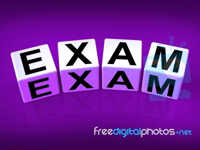 Exam Blocks Show Examination Review And Assessment Stock Image