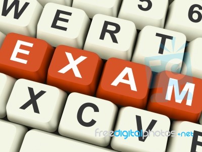 Exam Keys Show Examination Exams Or Test Online Stock Image