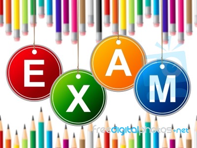 Exam Kids Means Youth Exams And Test Stock Image