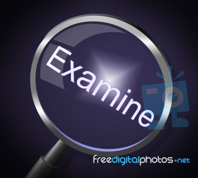 Examine Magnifier Represents Check Up And Magnify Stock Image