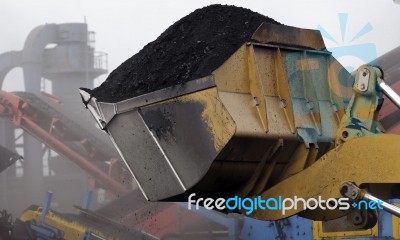 Excavator At Work Stock Photo