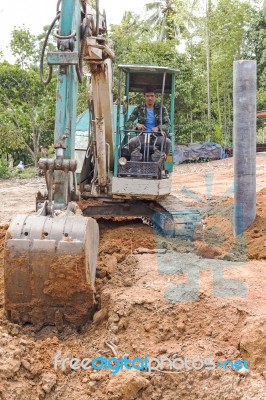 Excavator Bucket Digger Digging Stock Photo