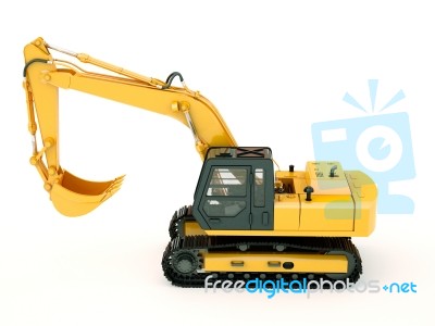 Excavator Isolated With Light Shadow Stock Image