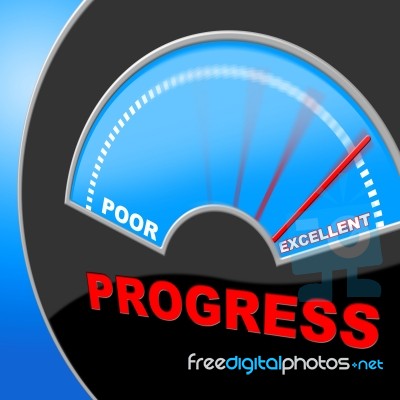 Excellent Progress Means Growth Headway And Fineness Stock Image