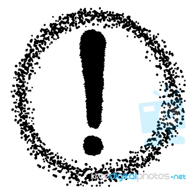 Exclamation Mark Doodle Hand Drawn Stock Image