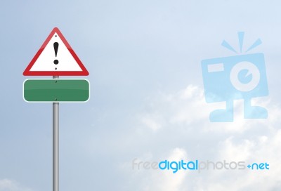 Exclamation Road Sign Stock Image