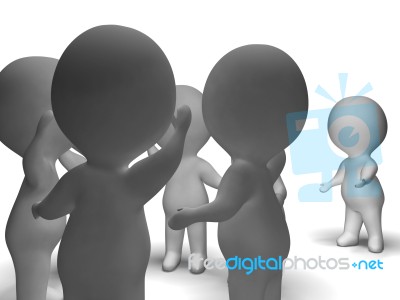 Excluded From Group 3d Character Showing Bullying Stock Image