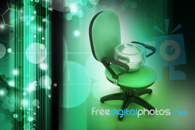 Executive Chair With Money Container Stock Image