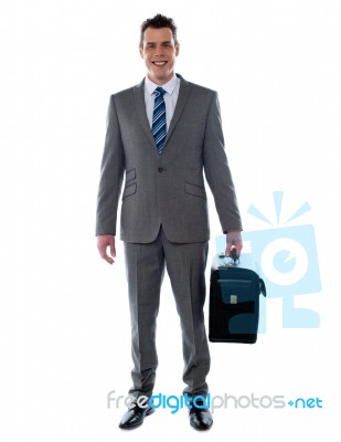 Executive Holding Briefcase Stock Photo