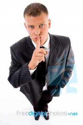 Executive Shushing Stock Photo