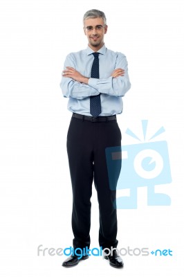 Executive Standing Isolated Over White Stock Photo