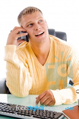 Executive Talking On Mobile Stock Photo