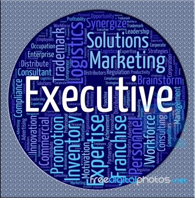 Executive Word Means Director General And Chairwoman Stock Image