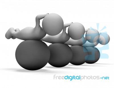 Exercise Ball Means Physical Activity And Exercised 3d Rendering… Stock Image