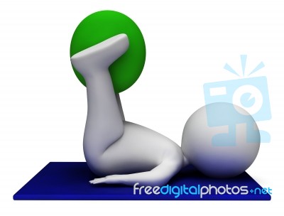 Exercise Ball Represents Get Fit And Exercised 3d Rendering Stock Image