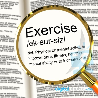 Exercise Definition Magnifier Stock Image