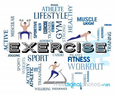 Exercise Fitness Means Physical Activity And Athletic Stock Image