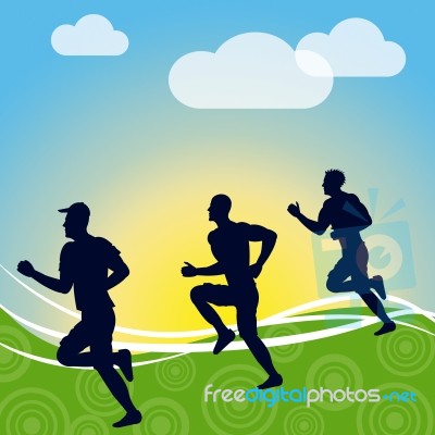 Exercise Jogging Represents Get Fit And Fitness Stock Image