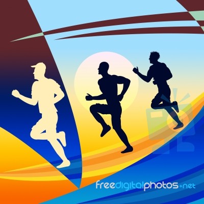 Exercise Jogging Represents Get Fit And Jogger Stock Image