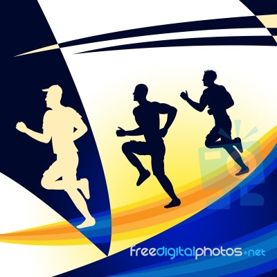 Exercise Jogging Represents Get Fit And Work-out Stock Image