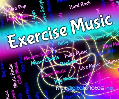 Exercise Music Indicates Work Out And Exercised Stock Image