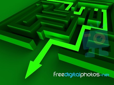 Exit Maze Showing Puzzle Way Out Stock Image