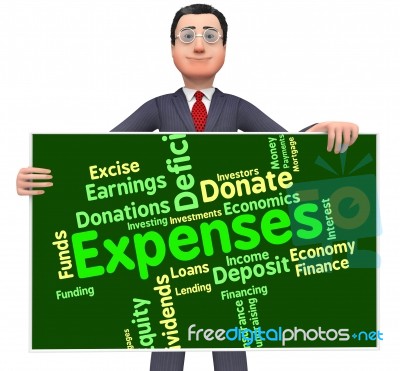 Expenses Word Represents Finances Outlays And Costs Stock Image