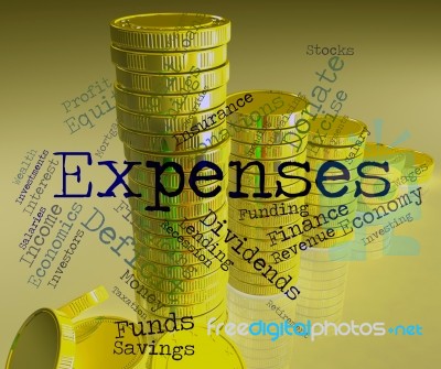 Expenses Word Shows Expenditure Accounting And Business Stock Image