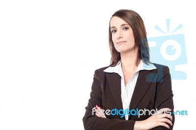 Experienced Business Lady Posing Confidently Stock Photo