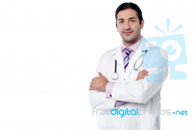 Experienced Doctor Posing Confidently Stock Photo