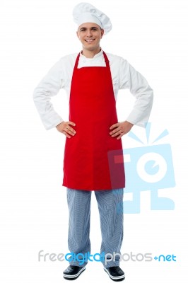 Experienced Male Chef Posing Casually Stock Photo