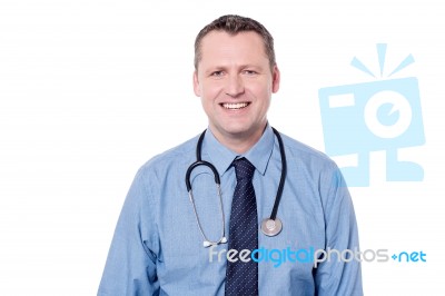 Experienced Male Doctor Posing Stock Photo