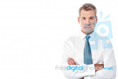 Experienced Serious Professional Isolated Stock Photo