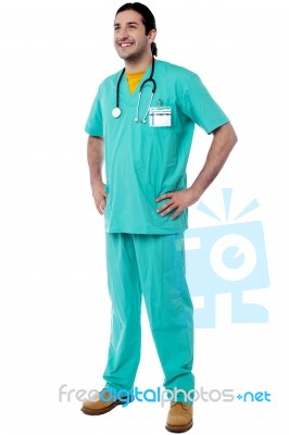 Experienced Surgeon, Full Length Portrait Stock Photo