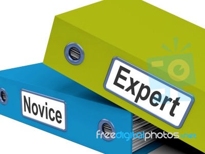 Expert Novice Folders Mean Learner And Advanced Stock Image