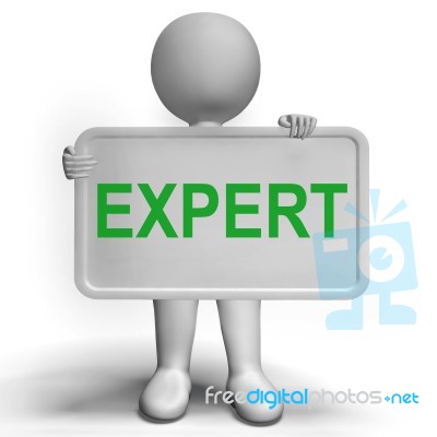 Expert Sign Showing Skills Proficiency And Capabilities Stock Image