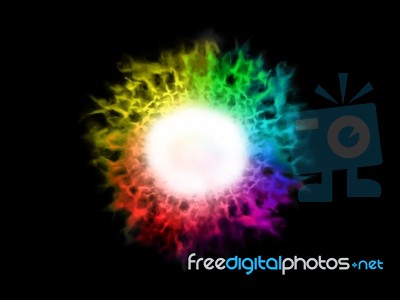 Explosion Spectum Color Fire Ball Stock Image