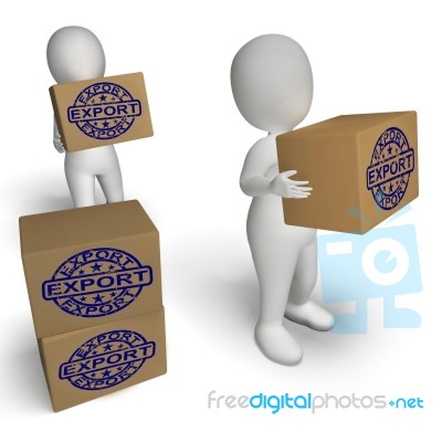 Export  Boxes Show Exporting And Shipping Goods Stock Image