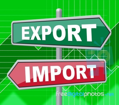 Export Import Means Sell Abroad And Board Stock Image