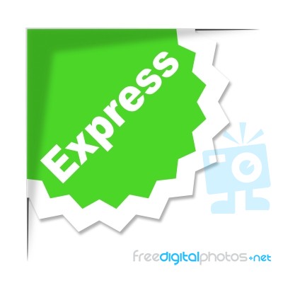 Express Delivery Label Shows High Speed And Courier Stock Image