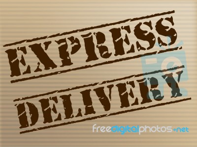 Express Delivery Means High Speed And Action Stock Image