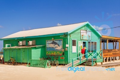 Exterior Of The Buildings In Caye Caulker Belize Stock Photo