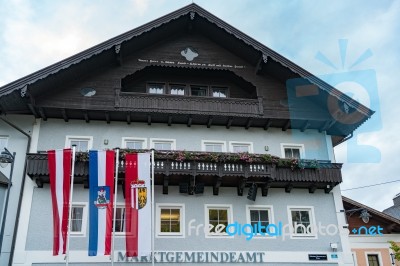 Exterior View Of A Building In St. Georgen Stock Photo