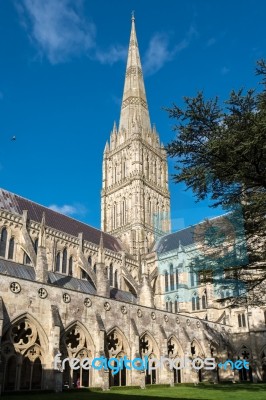 Exterior View Of Salisbury Cathedral Stock Photo