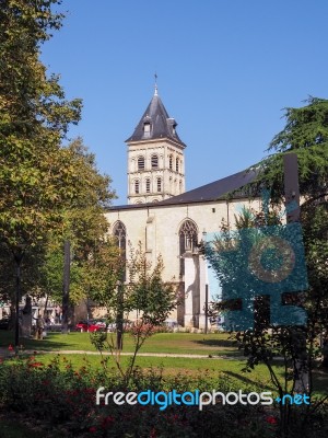 Exterior View Of The Basilica  St Seurin In Bordeaux Stock Photo