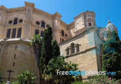 Exterior View Of The Cathedral Of The Incarnation In Malaga Stock Photo