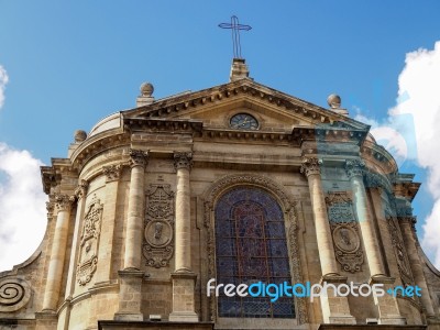 Exterior View Of The Church Of Notre Dame In Bordeaux Stock Photo