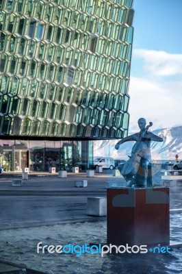 Exterior View Of The Harpa Concert Hall In Reykjavik Stock Photo